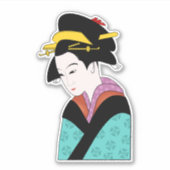 Cute Japanse Geisha Sticker (Voorkant)