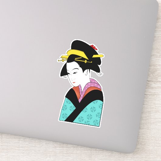 Cute Japanse Geisha Sticker (Detail)
