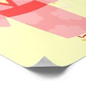 Cute Japanse roze Cherry Blossom Geisha Poster (Hoek)