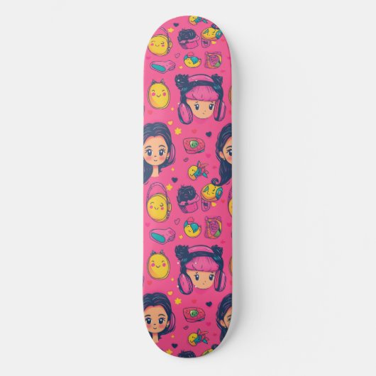 Cute Japapese Anime Motif Skateboard (Recto)