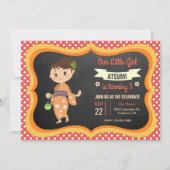 Cute Japonaise Kimono fille Invitation de fête d'a (Devant)