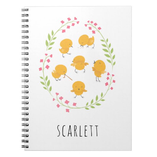 Cute Jaune Chiche Floral Carnet de couronne (Devant)