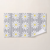 Cute Jaune Daisy Floral Gris Gris Motif (Serviette à main)
