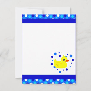 Cute Jaune Ducky Bleu Plat Merci Cartes de notes