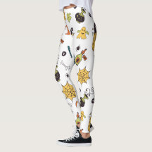 Cute Jaune et Vert Boo Halloween Leggings