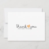 Cute Jaune Orange Coeur Garçon Baby shower Merci (Devant)