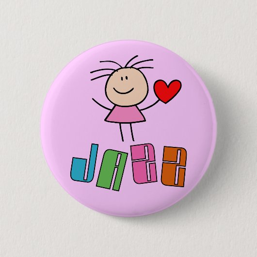 Cute Jazz Girl Button (Voorkant)