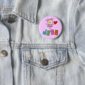 Cute Jazz Girl Button (In situ)