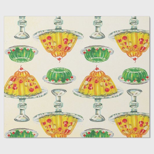 Cute Jello Mold Pattern Cadeaupapier (Vlak)