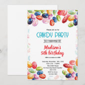 Cute jellybean party theme invitation (Devant / Derrière)