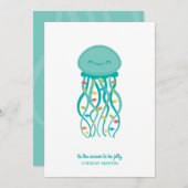 Cute Jellyfish kerstKaart (Voorkant / Achterkant)