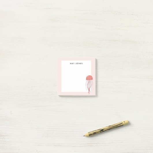 Cute Jellyfish Post-it® Notes (Op bureau)
