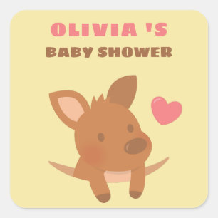 Cute Joey Kangoeroe Baby Shower Deco Stickers