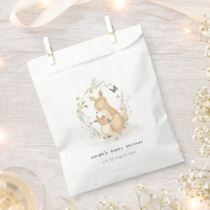 Cute Joey Mama Kangaroo Floral Wreath Baby shower Bedankzakje