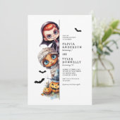 Cute Joint Kids Verjaardagsfeestje Halloween Party Kaart (Staand voorkant)