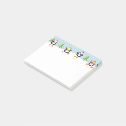 Cute Jolly Jumping Penguins Novelty Sticky Notes (Schuin)