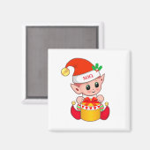 Cute jolly kerst elf magneet (Voorkant / Achterkant)