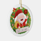 Cute Jolly Santa Claus Kerstmis Wreated Ornament (Rechts)