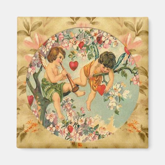 Cute Jouer Cherubs Vintage Aimant personnalisé (Devant)