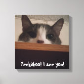 Cute Joueuse Kitty Chat Image Enveloppé Toile (Recto)