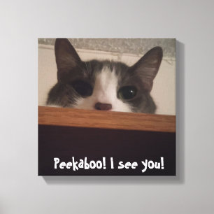 Cute Joueuse Kitty Chat Image Enveloppé Toile