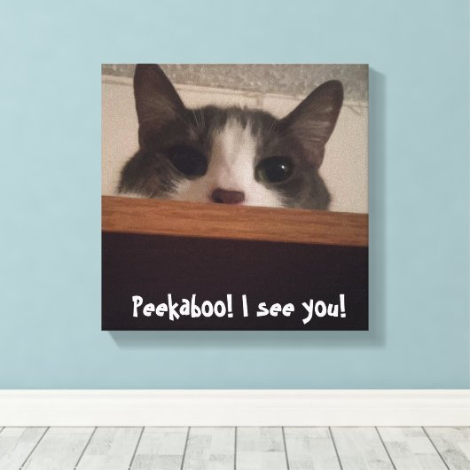 Cute Joueuse Kitty Chat Image Enveloppé Toile (Insitu (Plancher de Bois))