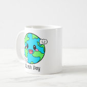 Cute Jour des terres vert café Mug (Devant gauche)