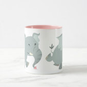 Cute Joyful Cartoon Elephant Mok (Midden)