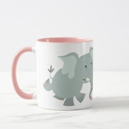 Cute Joyful Cartoon Elephant Mok (Links)