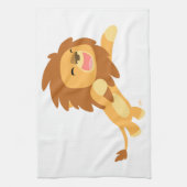 Cute Joyful Cartoon Lion Kitchen Towel Theedoek (Verticaal)