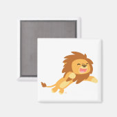 Cute Joyful Cartoon Lion Magnet Magneet (Voorkant / Achterkant)