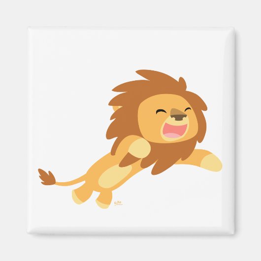 Cute Joyful Cartoon Lion Magnet Magneet (Voorkant)