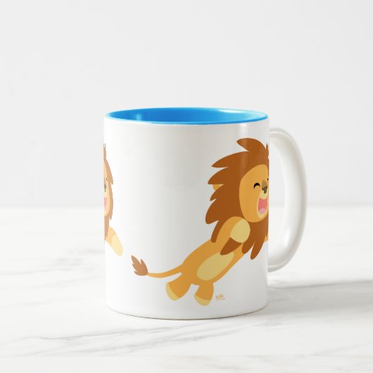 Cute Joyful Cartoon Lion Mok (Voorkant rechts)