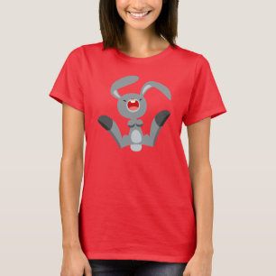 Cute Joyful Cartoon Rabbit Women T-Shirt