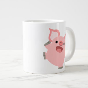 Cute Joyous Cartoon Pig Jumbo Beker