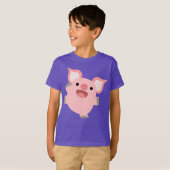 Cute Joyous Cartoon Pig Kinder T-Shirt (Voorkant volledig)