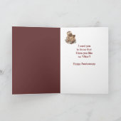 Cute Jubileum Otter One I Love Custom Text Kaart (Binnen)