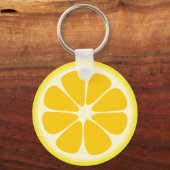 Cute Juicy Citrus Lemon Tropical Fruit Slice Sleutelhanger (Achterkant)
