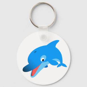 Cute Jumping Cartoon Dolphin Sleutelhanger