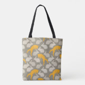 Cute Jumping Fox- en konijnenmonogram Tote Bag (Achterkant)