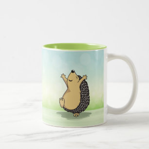 Cute Jumping Hedgel Green Tweekleurige Koffiemok