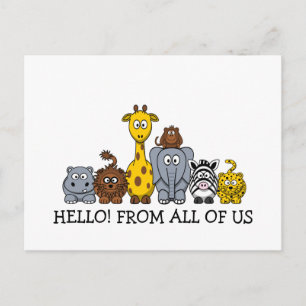 CUTE JUNGLE ANIMALS ADD YOUR TEXT BRIEFKAART