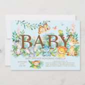 Cute Jungle Animaux garçons Baby shower Invitation (Devant)