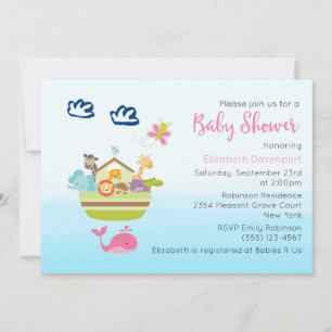 Cute Jungle Dieren Ark Baby Borrel Kaart