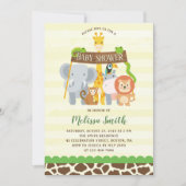 Cute Jungle Safari Animaux Baby shower Invitation (Devant)