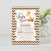 Cute Jungle Safari Giraffe Baby shower Invitation (Debout devant)