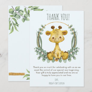 Cute Jungle Safari Giraffe Baby shower Merci
