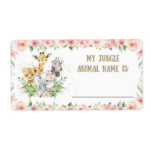 Cute Jungle Safari Jungle Nom animal Sticker de je