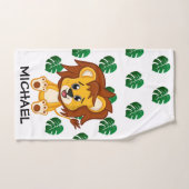 Cute Jungle Safari Lion Animaux Enfants (Serviette à main)
