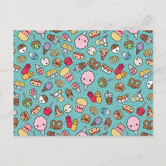 Cute Junk Food Briefkaart (Voorkant)